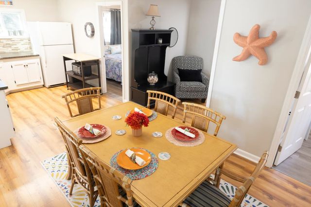 Dining table set for six