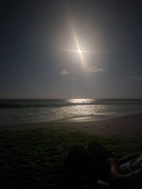Moonrise over the water